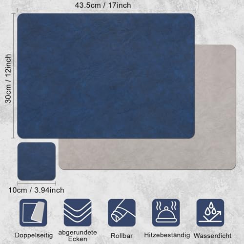 Banchif Platzsets abwaschbar Tischsets Untersetzer Platzdeckchen 4er Set – Ansicht 9