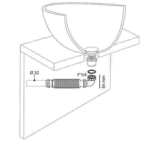 Raumsparsiphon Wirquin Senzo Siphon ultraflach für Möbel