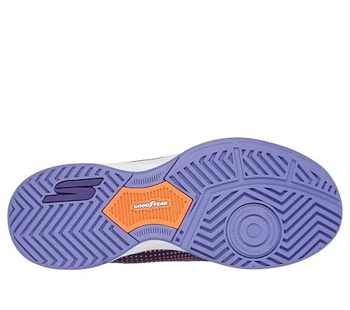 Skechers Women's Viper Court Reload Hands Free Slip-Ins Pickleball Sneaker, Purple/Coral, 8.5