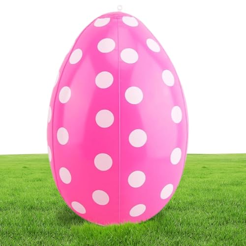 LQTSLFM Huevo de Pascua Inflable,Decoración Gigante de Huevos de Pascua, decoración de Pascuas para Exteriores para Escuela,jardín (Rosa)
