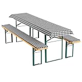 Gräfenstayn® Annabelle Biertischauflagen-Set mit Sitzpolsterung 3 TLG für Bierzeltgarnitur - 70cm...