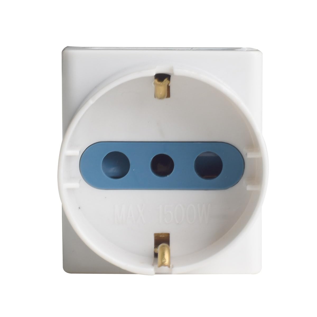 Adattatore da Viaggio a Tripla Presa 2 Bipasso 10A/16A + 1 Schuko 16A/Presa Italiana 10A con Spina Elettrica 16A 2P+T (25 Pezzi, Bianco)