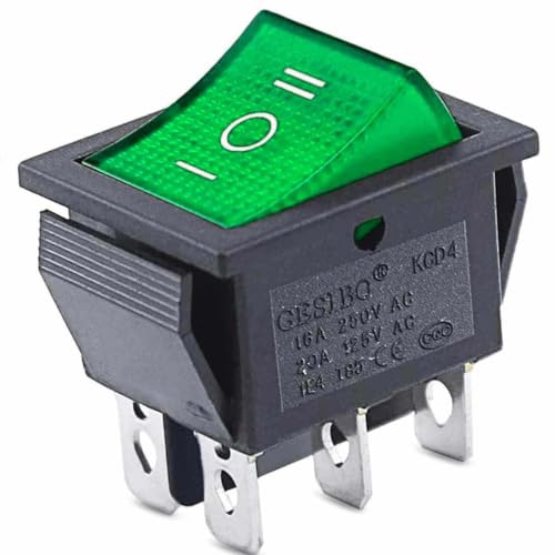 Interruptor Basculante DPDT ON/OFF/ON 6 pin (1, Verde, DPDT ON/OFF/ON)
