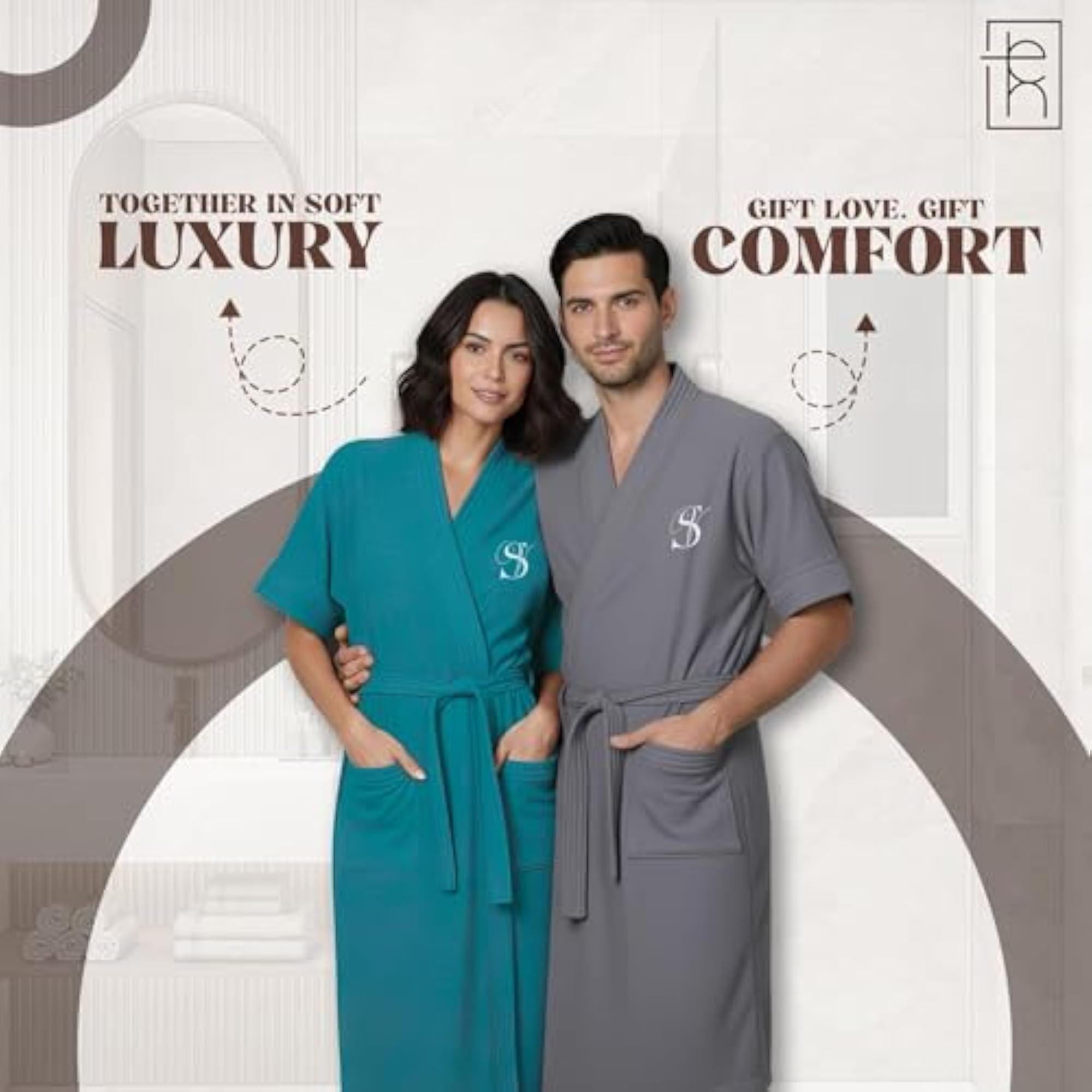 Customized Couple Bathrobes with Bamboo Brush