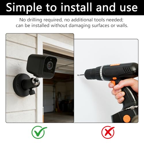 Magnetische wandhouder, compatibel met Ring Stick Up Cam/Pro/Plus/2/3/outdoor camera/Eufy/Arlo bewakingscamera, 15 kg, sterke magneetkracht, 360 graden verstelbare camera, wandhouder zonder boren - Afbeelding 5