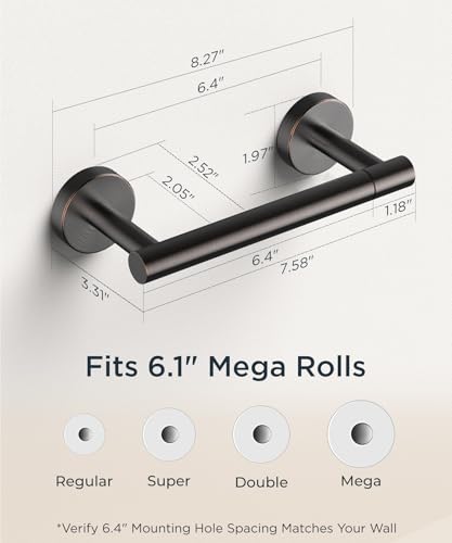Image of FORIOUS Toilet Paper Holder Wall Mount, Stainless Steel Rustproof Double Post Pivoting Tissue Roll Holder for Bathroom, Commercial Toilet Paper Dispenser, Oil Rubbed Bronze