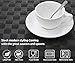 AOZITA Porcelain Cappuccino Cups and Saucers with Espresso Spoons - 6 Ounce Espresso Cups for Latte, Cafe Mocha and Tea, Demitasse Cups, Set of 4 (Protective packaging)