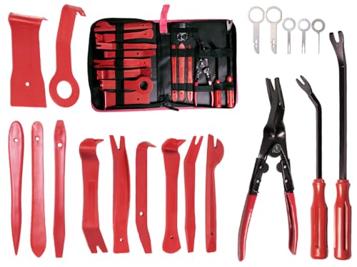 Hitopin Auto Demontage Werkzeug Set,19 Stück Auto Demontage Werkzeug,Automotive Reparatur Werkzeug Universal,Removal Reparatur Werkzeuge,Kfz Verkleidungs Werkzeug, für Türverkleidung Radio,Platten