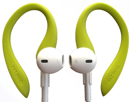 Earbudi Ear Hooks Compatible With Apple Earpods | Adjustable Rubber Ear Loops Compatible Apple Earpods In Place During Activity | Compatible With Wired Earpods| Neon Green #TOP2