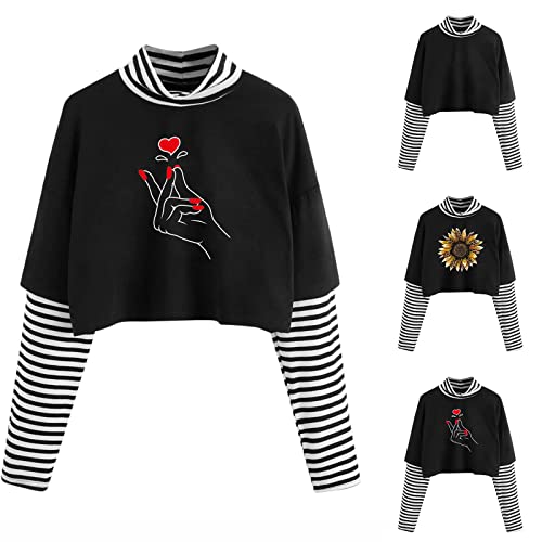 Camisas 2 en 1 con Estampado de mariposas Sun Moon para Mujer,, Tg1-preto, X-Large