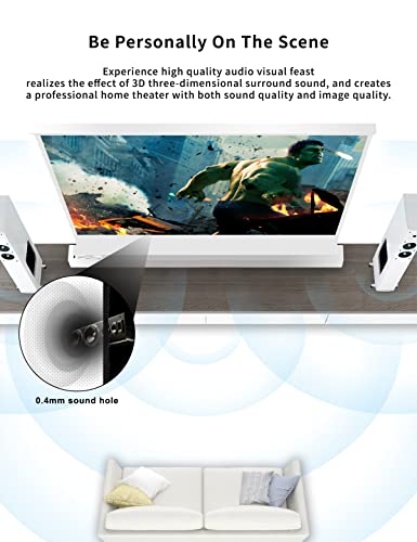 Vividstorm- Projector Screen Portable Folding Stand Floor Rising Movie Screen Sound Transparent Perforated All White Screen Compatible With Ordinary Projector,Vwsdstpwa120H #TOP4