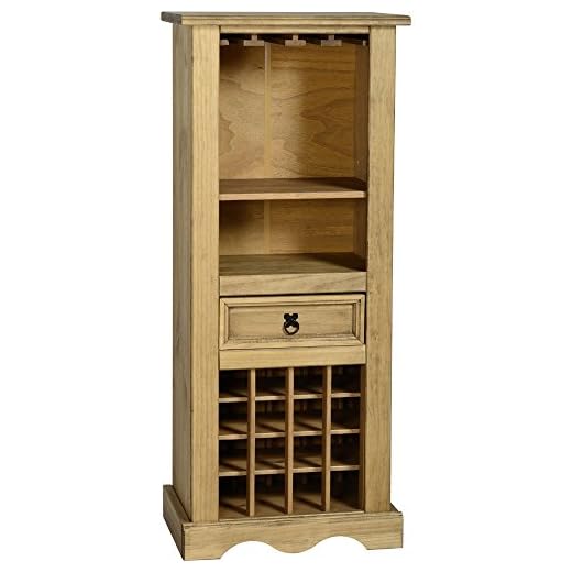 Pine Wine Rack Solid Mexican Pine Shelving Storage Cabinet Corona Living Room Home Bar