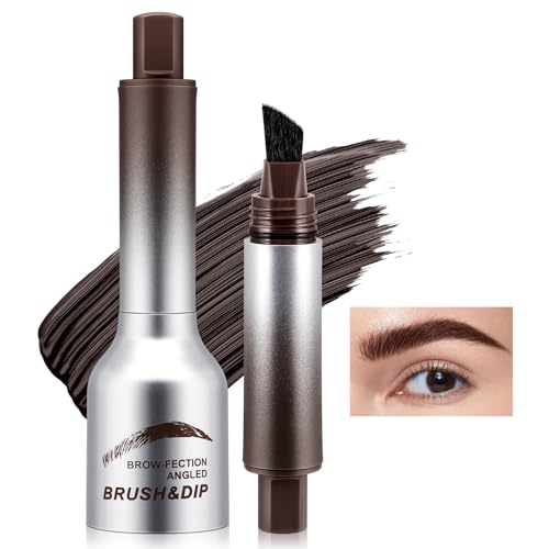 Boobeen Brow Fection Angled Brush & Dip - Pincel Líquido Impermeable para Cejas de Larga Duración, Crea Aspecto Real sin Esfuerzo para Principiantes