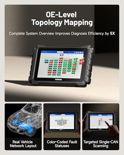 TOPDON ONE Bidirectional Scan Tool, 10.1\" OBD2 Scanner with J2534 Pass-Thru and ECU Coding, Over 50 Resets, Topology Mapping Car Diagnostic Tool for All Vehicles