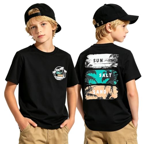 Funnycokid Boys Shirts Kids Hawaii Tropical T-Shirts Tees Size 7-8