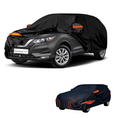 generisch Auto abdeckplane kompatibel mit Nissan Qashqai J11 2013-2025,Wasserdicht, Sonnen- und schneefest, für alle Jahreszeiten geeignet autoabdeckung (Black Orange) generisch Auto abdeckplane kompatibel mit Nissan Qashqai J11 2013-2025,Wasserdicht, Sonnen- und schneefest, für alle Jahreszeiten geeignet autoabdeckung (Black Orange)