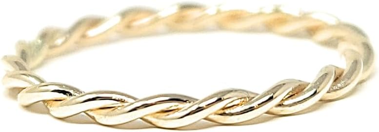 10k Solid Gold Thin Stacking Twist Ring