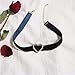Weinlese-Perlen-Samt-Halsketten für Frauen-Mädchen-nette Retro-geometrische Herz-Kragen-Halsketten-Modeschmuck-Großverkauf-Geschenk-N0459 Blaues Herz