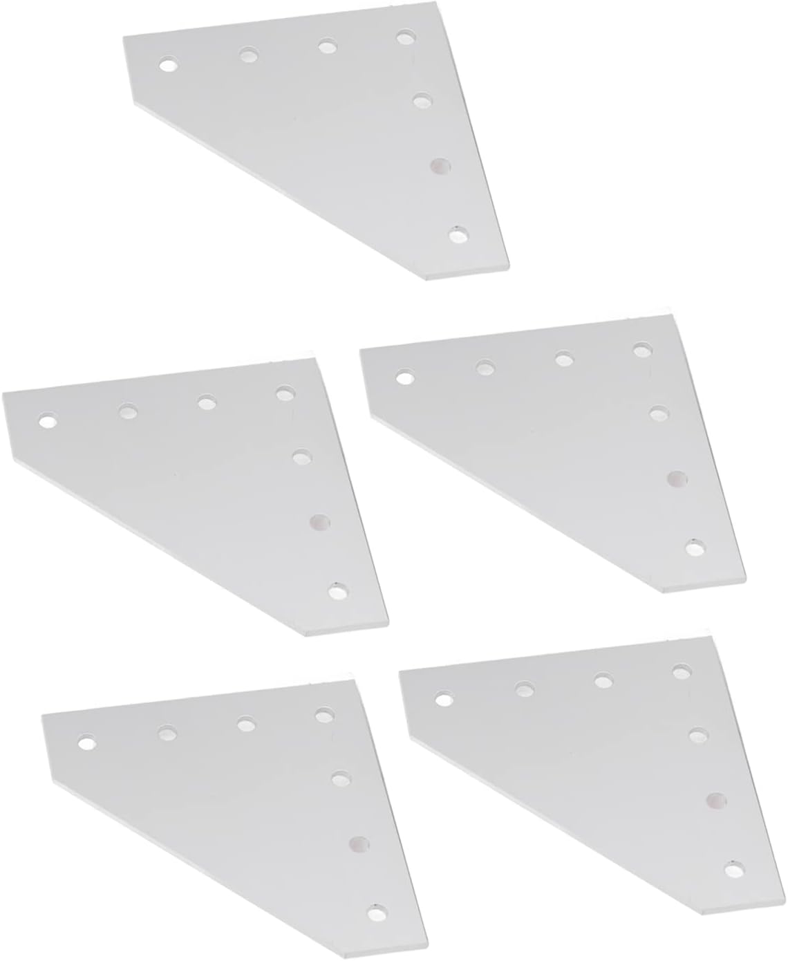 5PCS 7 Hole Right Angle Joining Plates, Aluminum Alloy 90 Degree Connection Bracket, Flat Joining Plate for Furniture and Frame Assembly with Standard Hole Design (3030L)