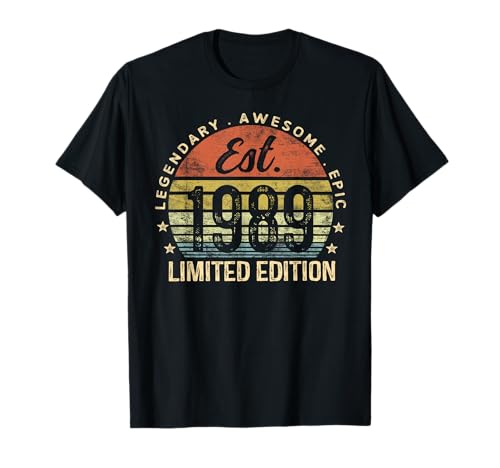 Est 1989 Limited Edition 37th Birthday Vintage 37 Year Old T-Shirt