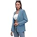 Womens Casual Blazers Open Front Long Sleeve Fashion Suit Jacket Work Office Suit 2025 Spring Fall Trendy Light Blue L