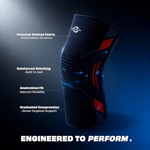 Image of Nivia Knitted Knee Support, for Men, for Gym, Knee Sleeves, Knee Braces Pair for Sports & Workout, Knee Cap, Knee Compression Knee Supporter for Exercise, Running, Cycling