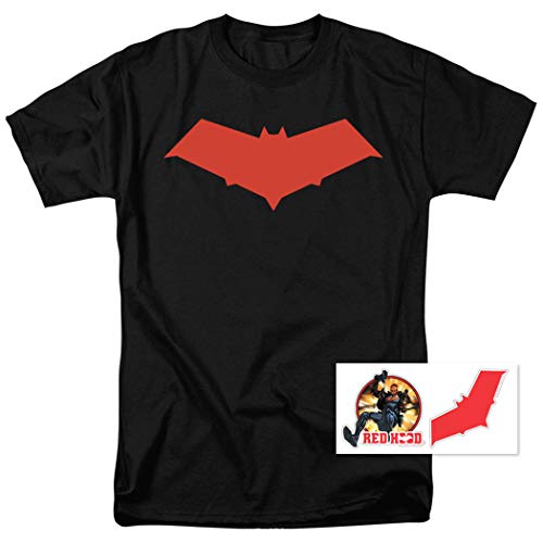 Red Hood Jason Todd Superhero T Shirt & Stickers (Large) #TOP1