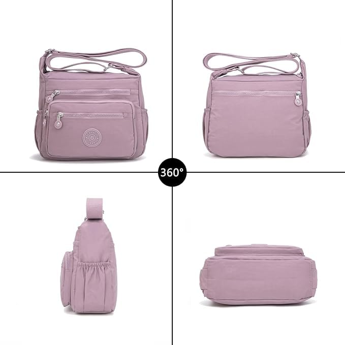 Image of Women Crossbody Bag Waterproof Nylon Multi-layer Crossbody Bag Casual Satchel Bag Shoulder Bag Messenger Bag Travel Bag Day Pack