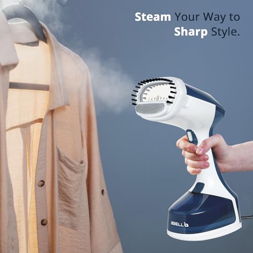 Image of IBELL GS260M Garment Steamer for Clothes, 1600W Handheld Clothes Steamer, Steam Iron Portable, 260ml Water Tank, Detachable Fabric Brush, Fast Wrinkle Removal, 2 Year Warranty