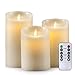 Air Zuker Flameless Candles Super-long Battery Life Dancing Flame Wax Pillar LED Candle with Timer and 10-key Remote, 300 Hours Lighting, C-Cell Battery[not-included], Height 5" 6" 7", 3 pieces