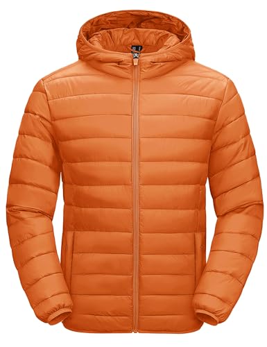MAGCOMSEN Men's Puffer Jacket Winter Lightweight Warm Jackets Quilted Lined Packable Casual Thermal Insulated Hooded Coats