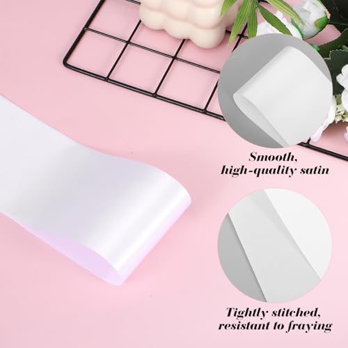 Jxiwfvl 12PCS Blank Sashes White Sashes Blank Satin Senior Sash for Pageants DIY Senior Sash Custom Bride Pageant with Safety Pins
