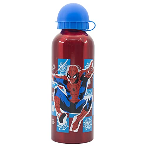 Stor Bouteille en aluminium originale Marvel Spiderman 530ML pour enfants avec bec verseur et bouchon qui garantissent une sécurité maximale.