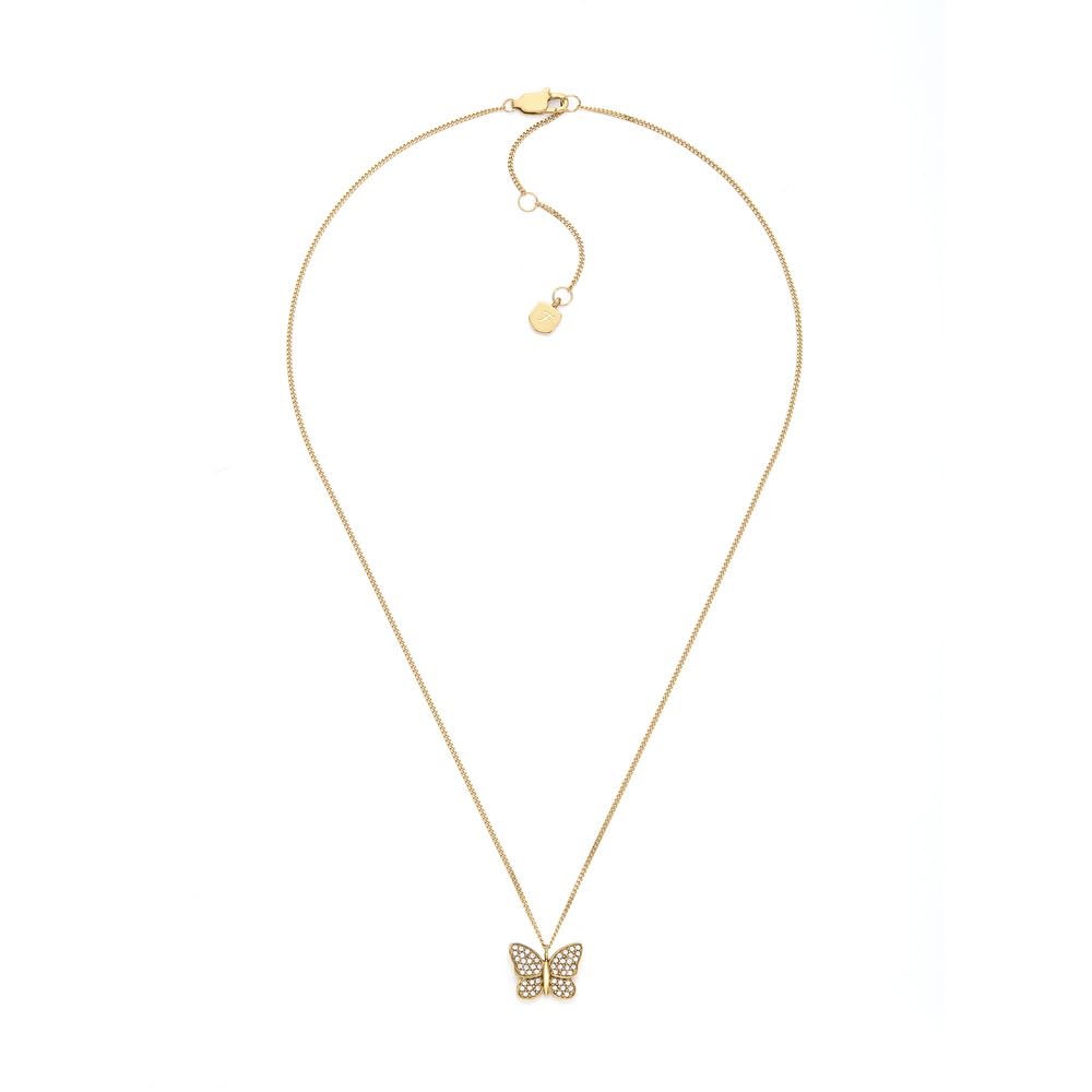 FOSSIL Women's Stainless Steel with lobster clasp closure butterfly pendant necklace