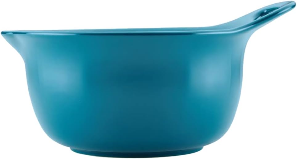Rachael Ray Ceramics Nesting Mixing Bowl Set with Pour Spout, 1 Quart and 2 Quart, Teal - Thumbnail 3