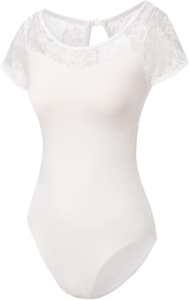 Limiles Women's Short Sleeve Leotard for Ballet Dance Gymnastic Costumes