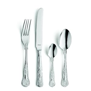 Amefa Vintage Kings 16 Piece 4 Person Cutlery Set – Gift Boxed, Silver