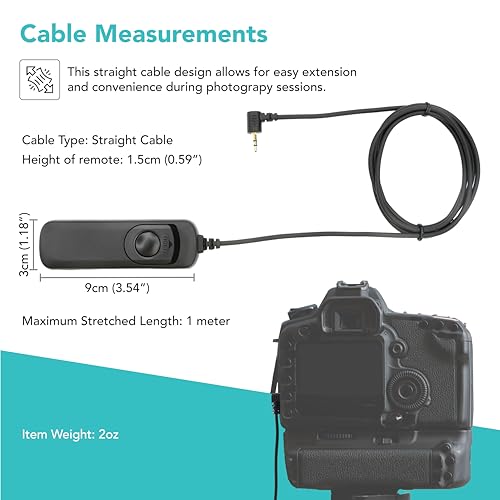 Cable disparador remoto RS-60E3 para Canon Rebel T7i T6i y PowerShot G16 4