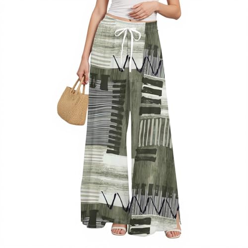 Palazzo Pants for Women, 2025 Summer Boho Wide Leg Pants Casual High Waist Lounge Pant Beach Vacation Outfits