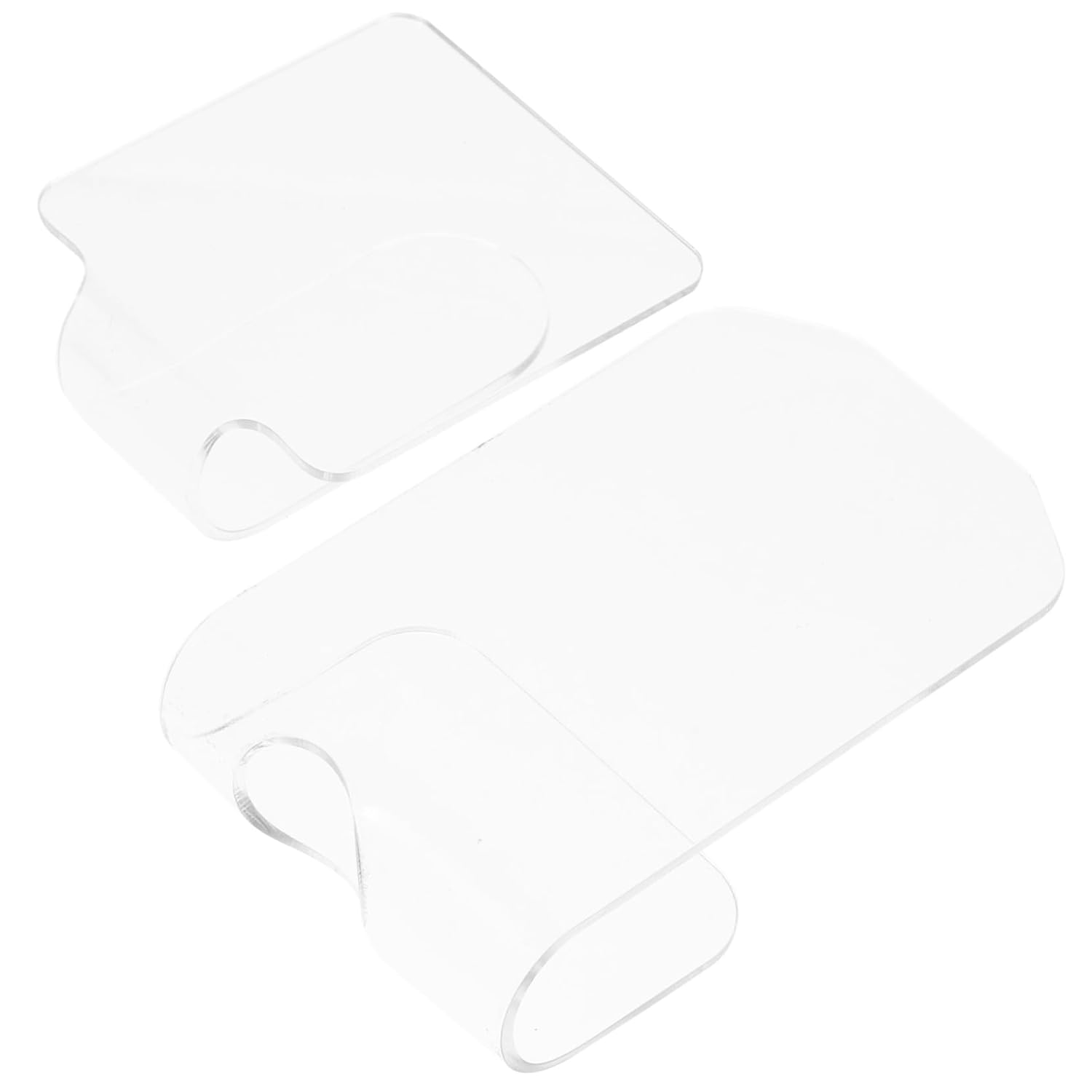 2pcs Acrylic Nail Art Mixing Palette Handheld Makeup Tray for Professional Eyeshadow and Gel Nail Mixing and Reusable Cosmetic Tool