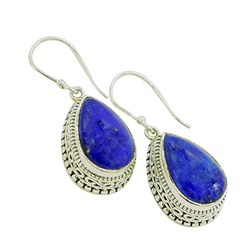 Boucles d'oreilles pendantes lapis-lazuli, cadeau élégant pour elle