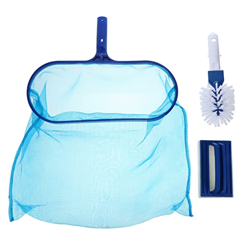 CIMAXIC Kit De Limpieza para Piscinas Conjunto De Red De Malla Fina Cepillo De Fondo y Cepillo De Pared Herramienta De Limpieza para Piscinas Ideal para Retirar Hojas y Suciedad