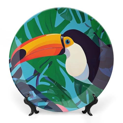 Plato decorativo de porcelana hueso estilo chino 7 pulg miniatura 1