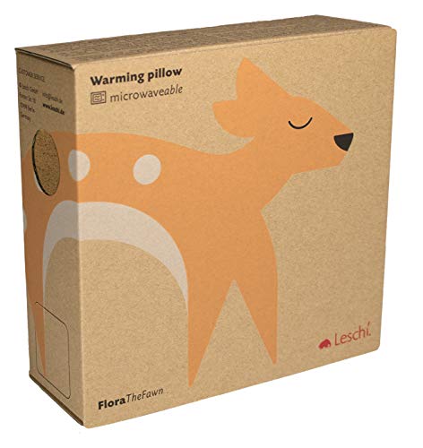 LESCHI Wärmekissen - Körnerkissen für Mikrowelle - Tier Reh Pink - anschmiegsames Nackenkissen mit Bio Weizen - ideal als Wärmespender im Winter und bei Verspannungen an Nacken Schulter Hals