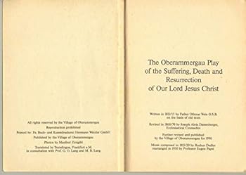 Paperback The Oberammergau Passion Play 1990 Text Book