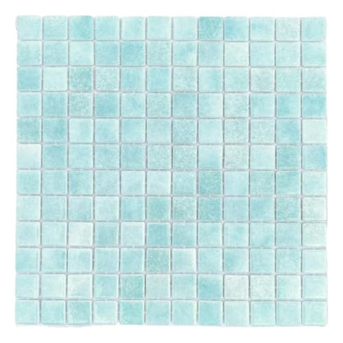 Tenedos Square 1x1 Blue Recycled Glass Mosaic Floor Wall Pool
