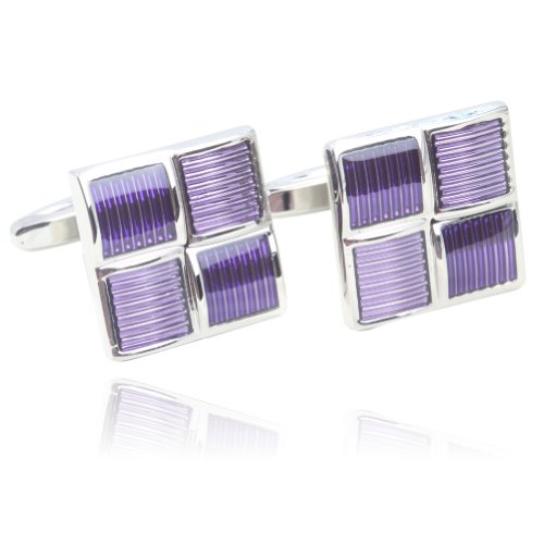 Digabi Square Purple Glazing Cufflinks with Box