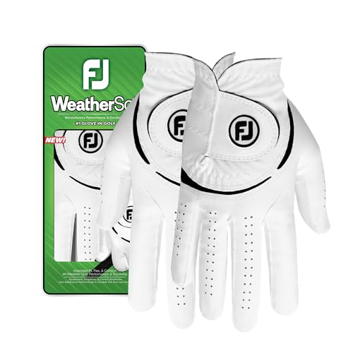 FootJoy Women's WeatherSof Pairs Golf Glove, White, Medium/Large, Worn on Both Hand