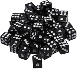 Myya Dice Set,100pcs 8mm Acrylic Dice White/Red/Black Gaming Dice Standard Six Sided Decider Birthday Parties Board Game Dice, suitable for dice games teaching math dice set