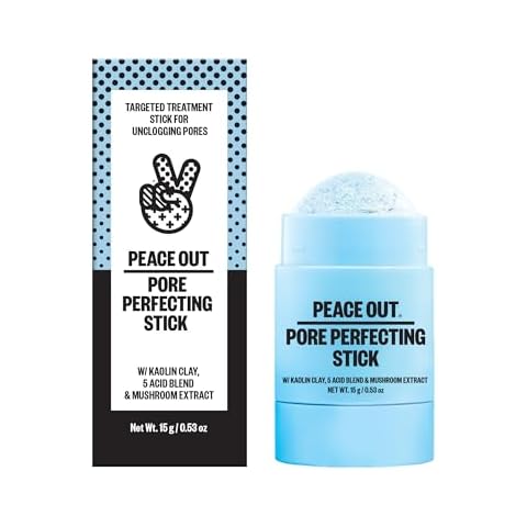 PEACE OUT Pore Perfecting Stick Acne Solution & Blackhead Remover, Glycolic Acid & Salicylic Acid Cleanser, Works Like a Face Wash, Skincare Facial Cleanser & Exfoliating Facial Scrub, 15g /0.53oz Cover